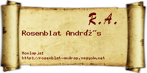 Rosenblat András névjegykártya